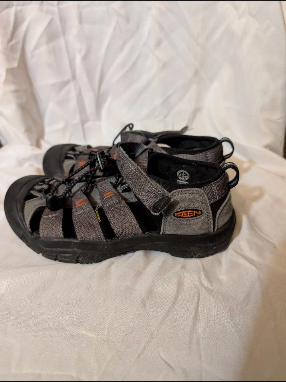 Keen Kids Newport H2 Gray Sport Sandals with Orange Accents
